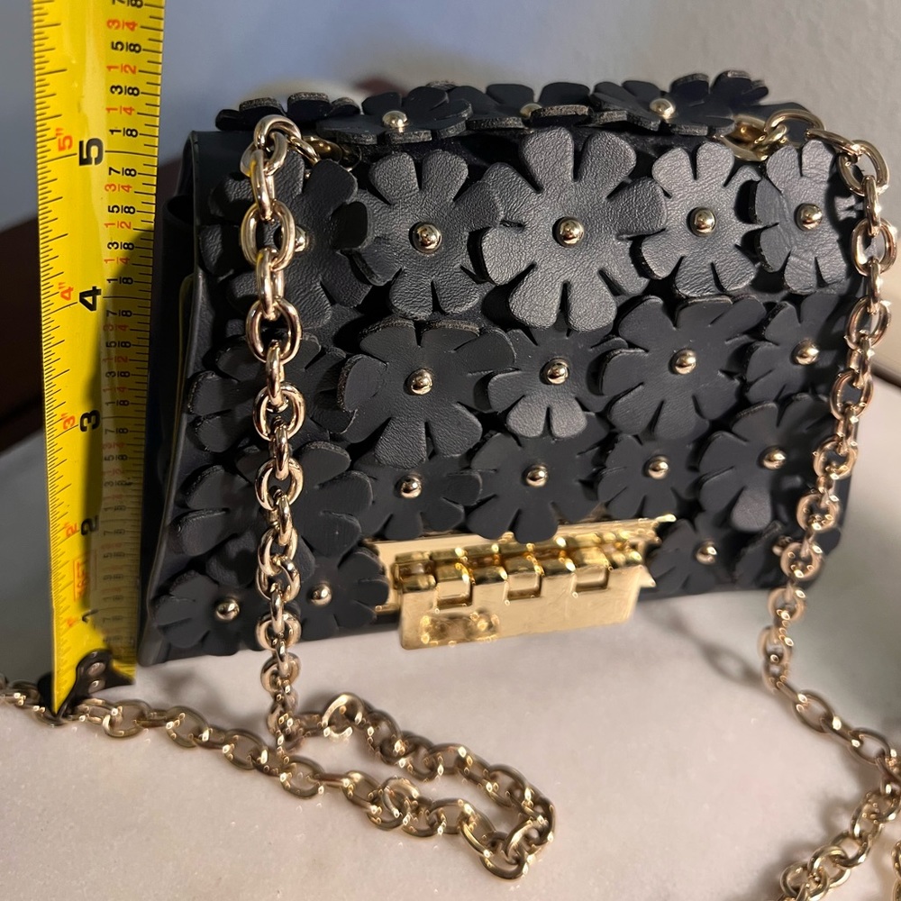 🖤 ZAC POSEN Black Eartha Iconic CROSSBODY Chain Micro Bag Purse! Excellent! 🖤